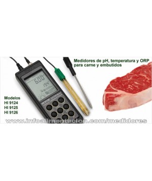 Medidor de pH y Temperatura de Carne y Embutidos. HI 9124