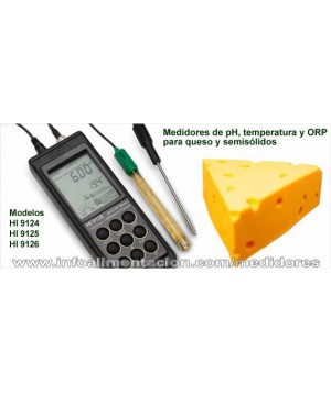 Medidor de pH y Temperatura del Queso y Semisólidos. HI 9124