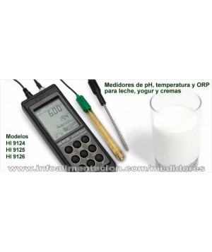 Medidor de pH y Temperatura para leche, yogur y cremas. HI 9124