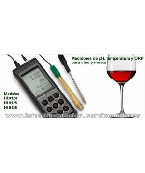 Medidor de pH y Temperatura en Vino y Mostos. HI 9124V